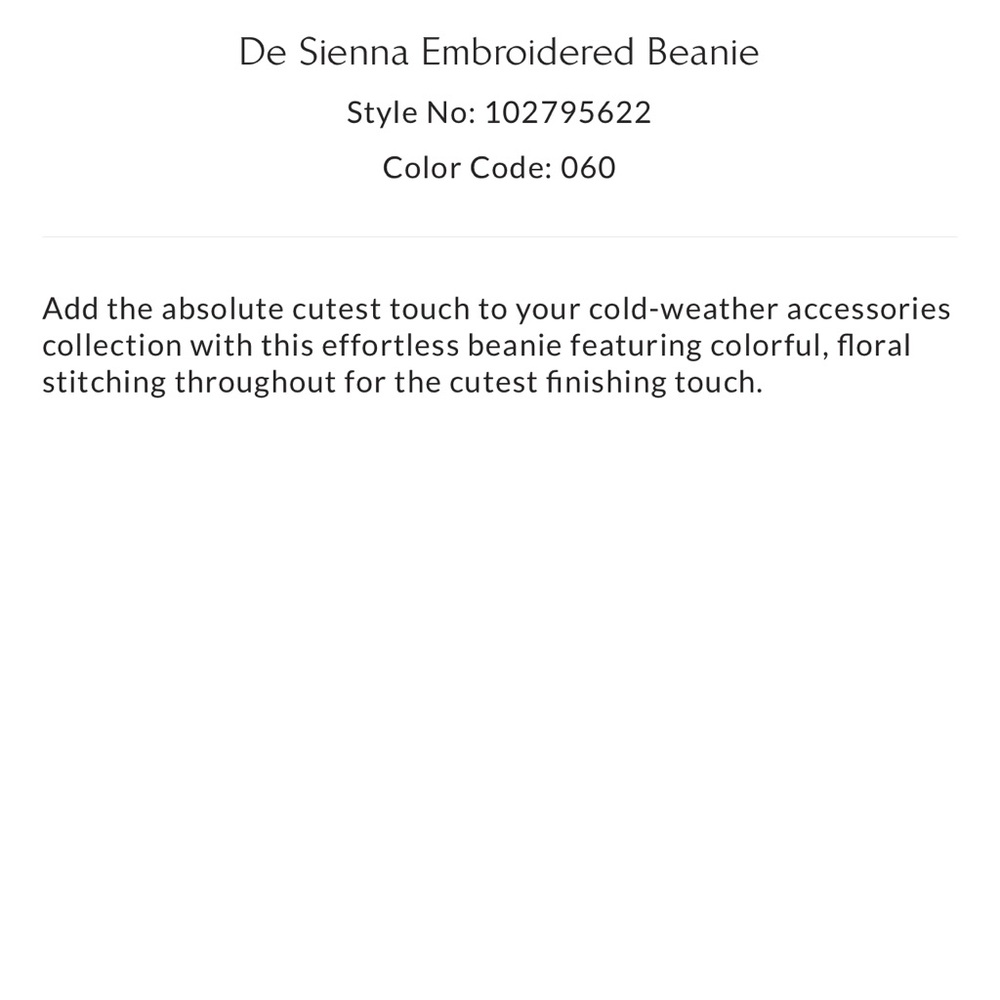 NWT De Sienna Embroidered Beanie - Picture 4 of 8